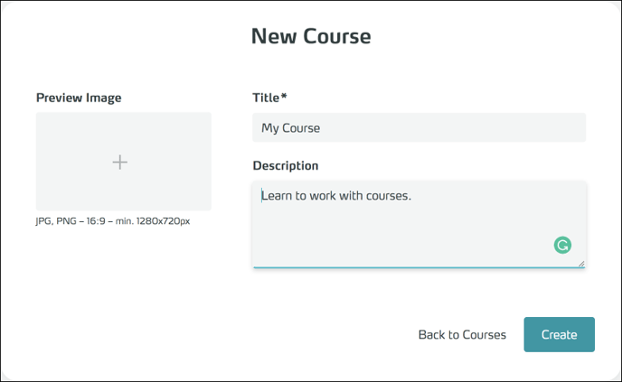 create course 1